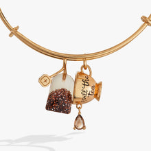 Load image into Gallery viewer, 'Spill the Tea' Cup &amp; Tea Bag Charm Bangle