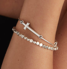 Load image into Gallery viewer, Spiritual Armor Cross Inline Charm Bangle