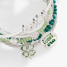 Load image into Gallery viewer, Lucky Four-Leaf Clover Bangle Set of 5