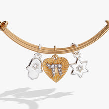 Load image into Gallery viewer, Faith and Family Star of David Charm Bangle