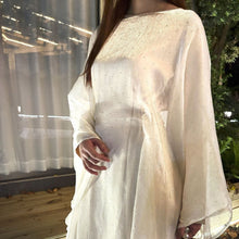 Load image into Gallery viewer, Olive Green Sequin Abaya Dress | Starry Night 2-Piece Maxi Dress with Flowing Cape (MA243)
