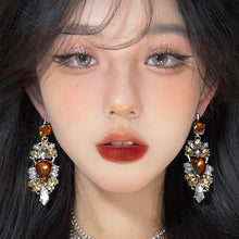 Load image into Gallery viewer, Statement Rhinestones Large Drop Earrings (MAC327)