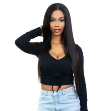 Load image into Gallery viewer, Straight 4x4 Transparent Lace 100% Human Hair Closure Wig