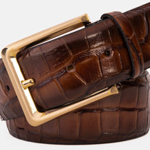 Load image into Gallery viewer, The Strat Brown Leather Belt