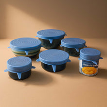 Load image into Gallery viewer, Stretchy Bowl Lids 6 Pack - Food-Safe Silicone
