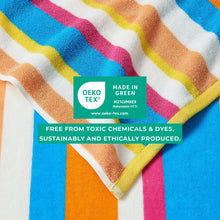 Load image into Gallery viewer, Cotton Velour Cabana Stripe Beach Towel - Novia Collection