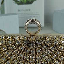 Load image into Gallery viewer, Stunning Crystal-Front Glitter-Back Clutch – Trendy Square Evening Bag for Parties &amp; Galas (MAC275)
