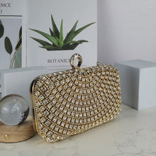 Load image into Gallery viewer, Stunning Crystal-Front Glitter-Back Clutch – Trendy Square Evening Bag for Parties &amp; Galas (MAC275)