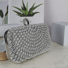 Load image into Gallery viewer, Stunning Crystal-Front Glitter-Back Clutch – Trendy Square Evening Bag for Parties &amp; Galas (MAC275)