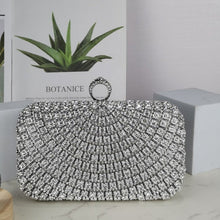 Load image into Gallery viewer, Stunning Crystal-Front Glitter-Back Clutch – Trendy Square Evening Bag for Parties &amp; Galas (MAC275)
