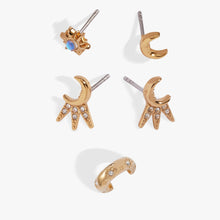 Load image into Gallery viewer, Sun &amp; Moon 2 Studs &amp; Earring Cuff Set