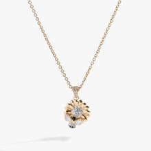 Load image into Gallery viewer, Sunflower &amp; Bee Pendant Necklace