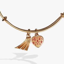 Load image into Gallery viewer, 'Super Mom' Heart and Cape Charm Bangle