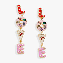 Load image into Gallery viewer, Sweet Shop 'Love' Linear Drop Statement Earrings