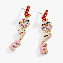 Load image into Gallery viewer, Sweet Shop 'Love' Linear Drop Statement Earrings