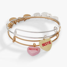 Load image into Gallery viewer, Sweethearts® 'Bestie' Charm Bangles Set of 2