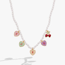 Load image into Gallery viewer, Sweethearts® ‘XOXO’ Heart Charm Pearl Beaded Necklace