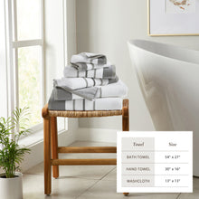 Load image into Gallery viewer, Decorative Cotton Stripe Bath Towel Set - Noelle Collection