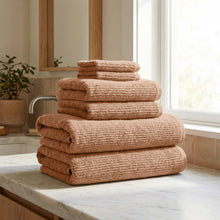 Load image into Gallery viewer, Turkish Cotton Ribbed 6-Piece Bath Towel Set - Georgiana Collection
