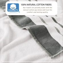 Load image into Gallery viewer, Decorative Cotton Stripe Bath Towel Set - Noelle Collection