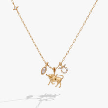 Load image into Gallery viewer, Taurus Zodiac Charm Cluster Necklace