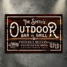 Load image into Gallery viewer, Family Outdoor Bar And Grill Sign II
