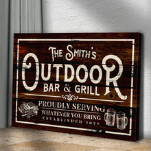 Load image into Gallery viewer, Family Outdoor Bar And Grill Sign II