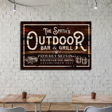 Load image into Gallery viewer, Family Outdoor Bar And Grill Sign II