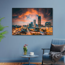 Load image into Gallery viewer, Atlanta City Night Skyline Canvas Wall Art