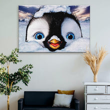 Load image into Gallery viewer, Penguin Peekaboo Painting Canvas Wall Art
