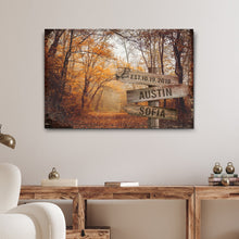 Load image into Gallery viewer, Autumn Road Couple Name Sign