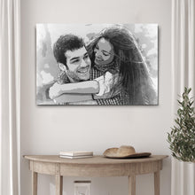 Load image into Gallery viewer, Couple Charcoal Portrait Sign