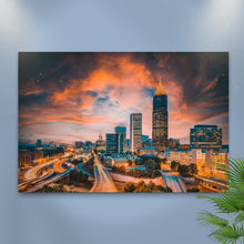 Load image into Gallery viewer, Atlanta City Night Skyline Canvas Wall Art