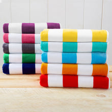 Load image into Gallery viewer, Cotton Velour Cabana Stripe Beach Towel - Novia Collection