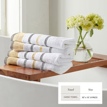 Load image into Gallery viewer, Decorative Cotton Stripe Bath Towel Set - Noelle Collection