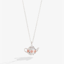Load image into Gallery viewer, Floral Teapot Locket Pendant Necklace