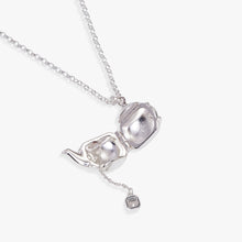 Load image into Gallery viewer, Floral Teapot Locket Pendant Necklace