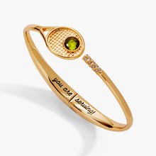 Load image into Gallery viewer, Tennis Racket 'You Are Serving' Hinge Cuff Bracelet