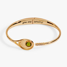 Load image into Gallery viewer, Tennis Racket 'You Are Serving' Hinge Cuff Bracelet