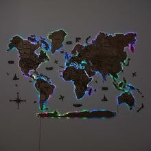 Load image into Gallery viewer, 3D LED Wooden World Map 2.0 Terra