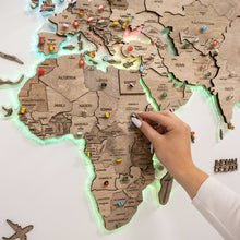 Load image into Gallery viewer, 3D LED Wooden World Map 2.0 Terra