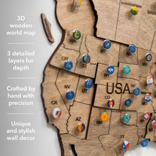Load image into Gallery viewer, 3D Wooden World Map Terra
