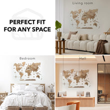 Load image into Gallery viewer, 3D Wooden World Map Terra