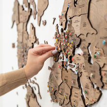 Load image into Gallery viewer, 3D Wooden World Map Terra