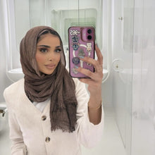 Load image into Gallery viewer, Textured Rayon Crinkle Hijab in Solid Hues Breathable Women's Wrap Hijab (MH145)