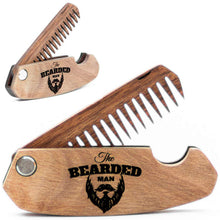 Load image into Gallery viewer, Wooden Beard Comb – Bearded Man