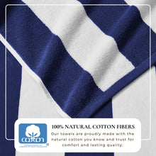 Load image into Gallery viewer, Cotton Velour Cabana Stripe Beach Towel - Novia Collection
