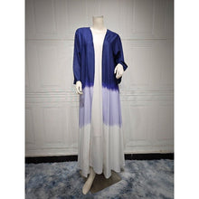 Load image into Gallery viewer, Tie-Dye Cape Cardigan Dress Abaya | Gradient Open Front Kimono Cover(MOA221)
