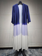 Load image into Gallery viewer, Tie-Dye Cape Cardigan Dress Abaya | Gradient Open Front Kimono Cover(MOA221)