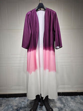 Load image into Gallery viewer, Tie-Dye Cape Cardigan Dress Abaya | Gradient Open Front Kimono Cover(MOA221)